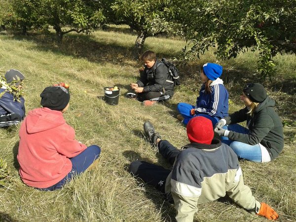 Рудюк Максим та Чічігозін Володимир діляться своїми враженнями про врожай із Ядловською Русланою та Яворською Оленою.