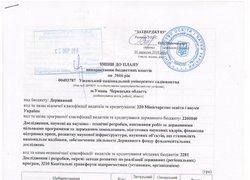Зміни до плану використання бюджетних коштів на 2016 рік