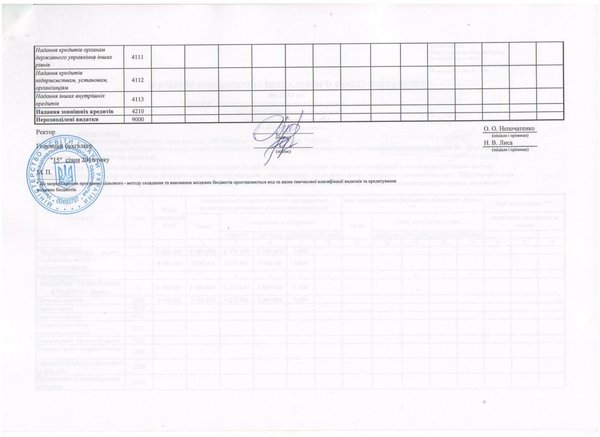 Тимчасове зведення показників спеціального фонду кошторису (ст. 4)