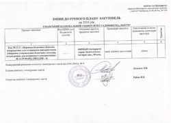 Зміни до Річного плану закупівель на 2016 рік