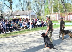 Колектив Уманського НУС познайомився з роботою поліцейських кінологів та їхніх вихованців 
