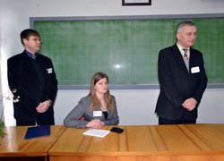 Оргкомітет Олімпіади (зліва-направо): голова професор В.П.Карпенко, секретар асистент О.М.Шарапанюк, заступник голови професор О.В.Мельник