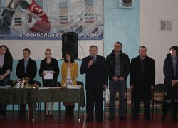 Виступ головного судді змагань, президента ГО "Апілон" сприяння підтримці фізичного виховання та спорту Миронюка Василя Авксентійовича